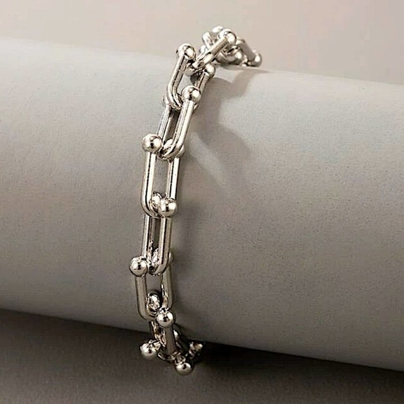 Sterling silver U-shaped ankle bracelet - Picture 3 of 5